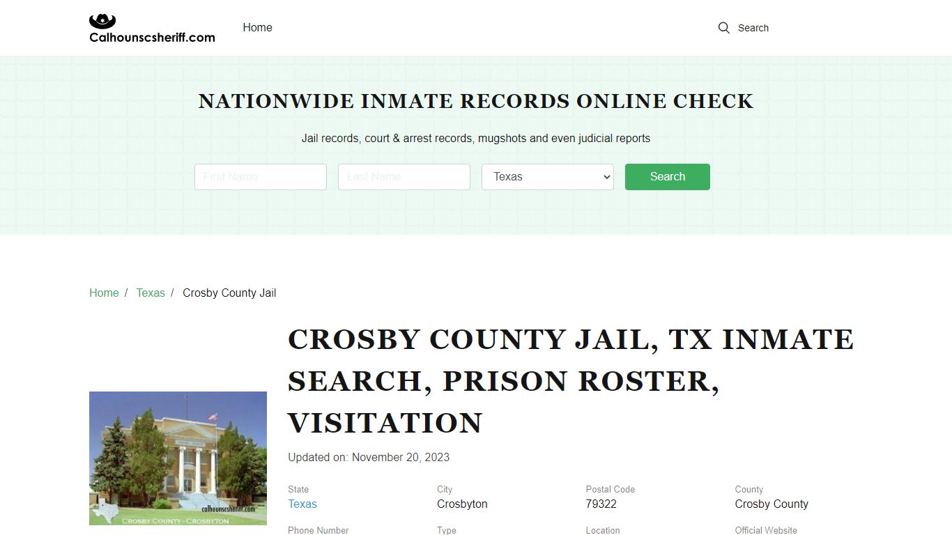 Crosby County Jail, TX Inmate Search, Prison Roster, Visitation